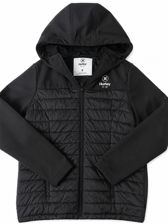 Hurley Jackets & Blazers - Hurley Women’s Black Winter Waterproof Puffer Hooded Quilted Jacket
